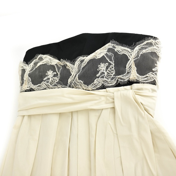 LIDA BADAY: Black/Cream, Silk Formal Dress - Picture 2 of 8